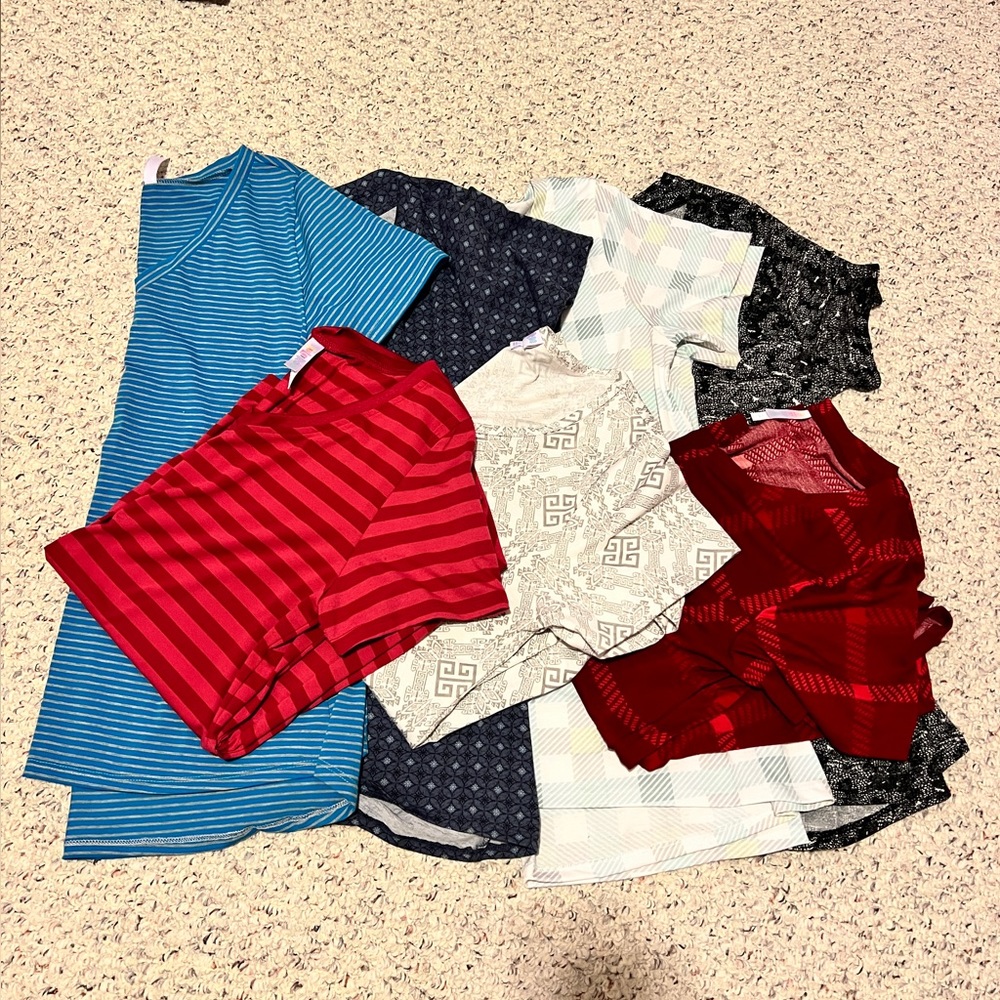 Bundle of 7 LuLaRoe Christy tops. Size Large. Only wore once or not at all.
